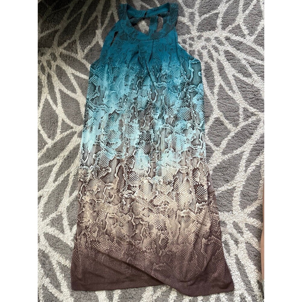 NWT Blue and Brown Snakeskin Print White House Black Market Dress